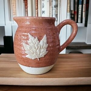 Teleflora Stoneware Maple Leaf Pitcher NWOT